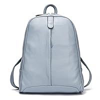 Simple Genuine Leather Backpack Women Laptop Casual Knapsack Ladies Travel Bag