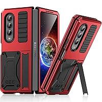 Compatible with Samsung Galaxy Z Fold 4 5G (2022) Metal Case with Screen Protector & Kickstand Full Body Military Grade Shockproof Dustproof Rugged Cover