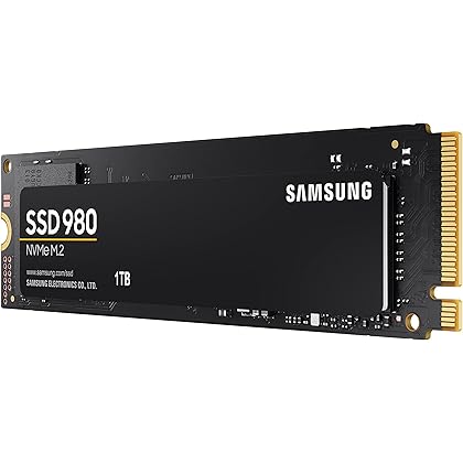 SAMSUNG 980 SSD 1TB PCle 3.0x4, NVMe M.2 2280, Internal Solid State Drive, Storage for PC, Laptops, Gaming and More, HMB Technology, Intelligent Turbowrite, Speeds of up-to 3,500MB/s, MZ-V8V1T0B/AM