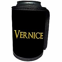3dRose Vernice favored girl baby name in the USA. Yellow on... - Can Cooler Bottle Wrap (cc-376540-1)