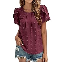 Women's Long Sleeve Tops Fashion V-Neck Fly Chiffon Top Small Hairball Solid Colour Blouse Tops, S-2XL