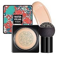 Air Cushion CC Cream Mushroom Head Foundation, Moisturizing BB Cream Makeup Long Lasting Matte Concealer (Natural)