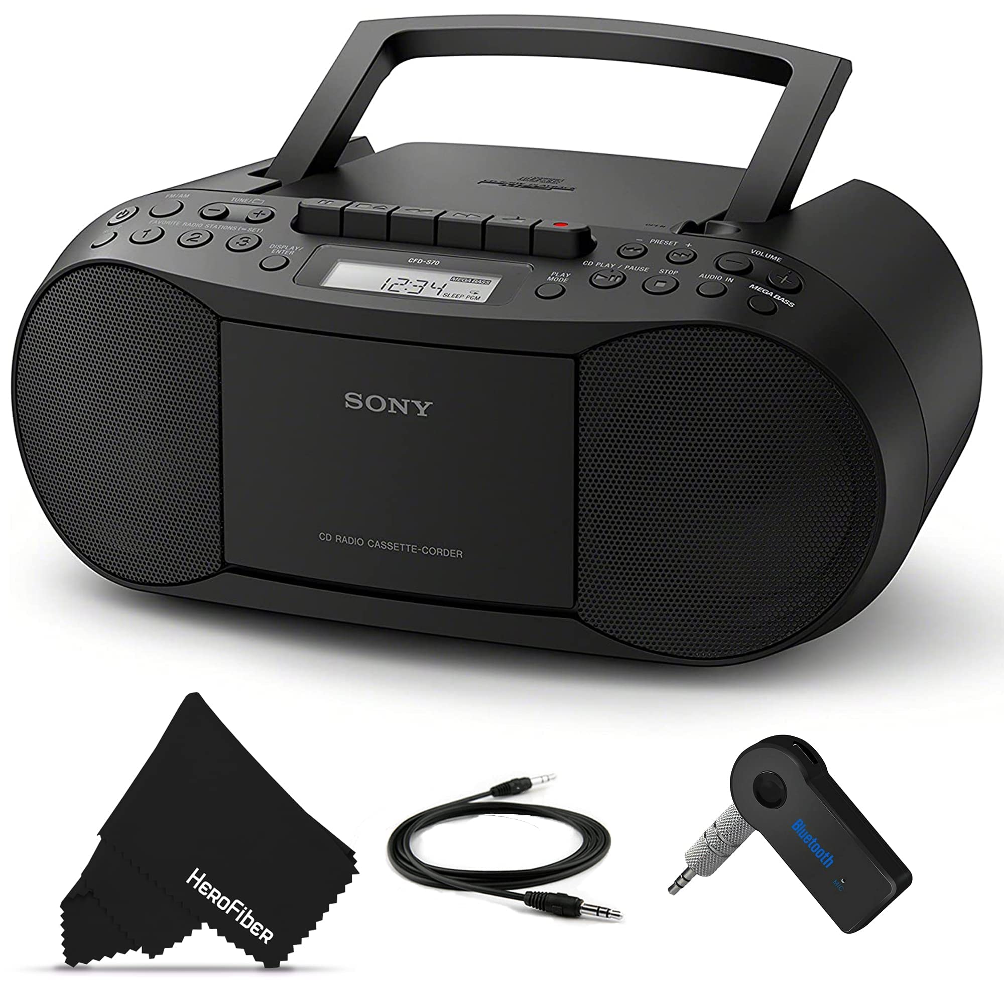 Mua Sony Bluetooth Boombox CD Radio Cassette Player Portable Stereo Combo  with AM/FM Radio, Tape Player and Recorder & Bluetooth Receiver | Home Radio  or for the Beach | Includes Aux Cable,