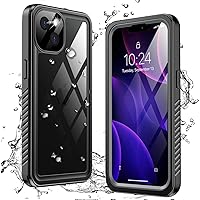 Waterproof Case for iPhone 13,Built-in Screen Protector [16FT Military Dropproof][IP68 Underwater][Dropproof] Full Body Shockproof Protective Phone Case for Women Men,Black
