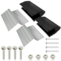 BISupply Truck Loading Ramp Ends - 8in Aluminum Ramps Bracket and Rubber Feet Kit for Car, Trucks, Trailer, Driveway, Shed, Lawn Mower