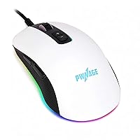 PWNAGE Altier Gaming Mouse - White Edition - 3360 Optical Sensor - Wired RGB - 24,000 DPI - Perfect Lift Off Distance
