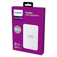 PHILIPS External SSD 960 GB, USB 3.0, Portable, Read spead up to 400 MB/S - Write Speed up to 390 MB/S, White