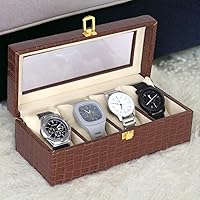 Leather Watch Box Organizer with 4 Slots