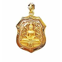 Phra Sothorn Pendant Asian Thai Buddha Amulet 22k Thai Baht Yellow Gold Plated Jewelry From Thailand