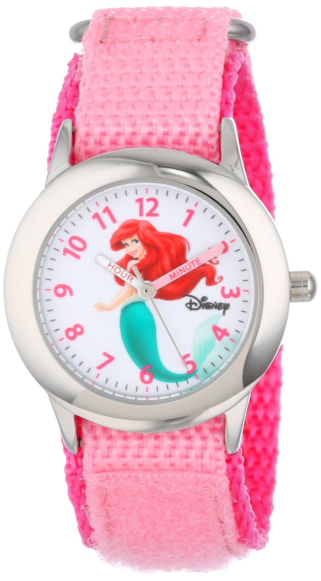 Disney Princess Kids' Stainless Steel Time Teacher Analog Quartz Nylon Strap Watch