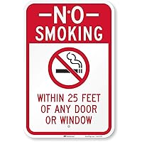 SmartSign “No Smoking Within 25 Feet of Any Door or Window” Sign | 12