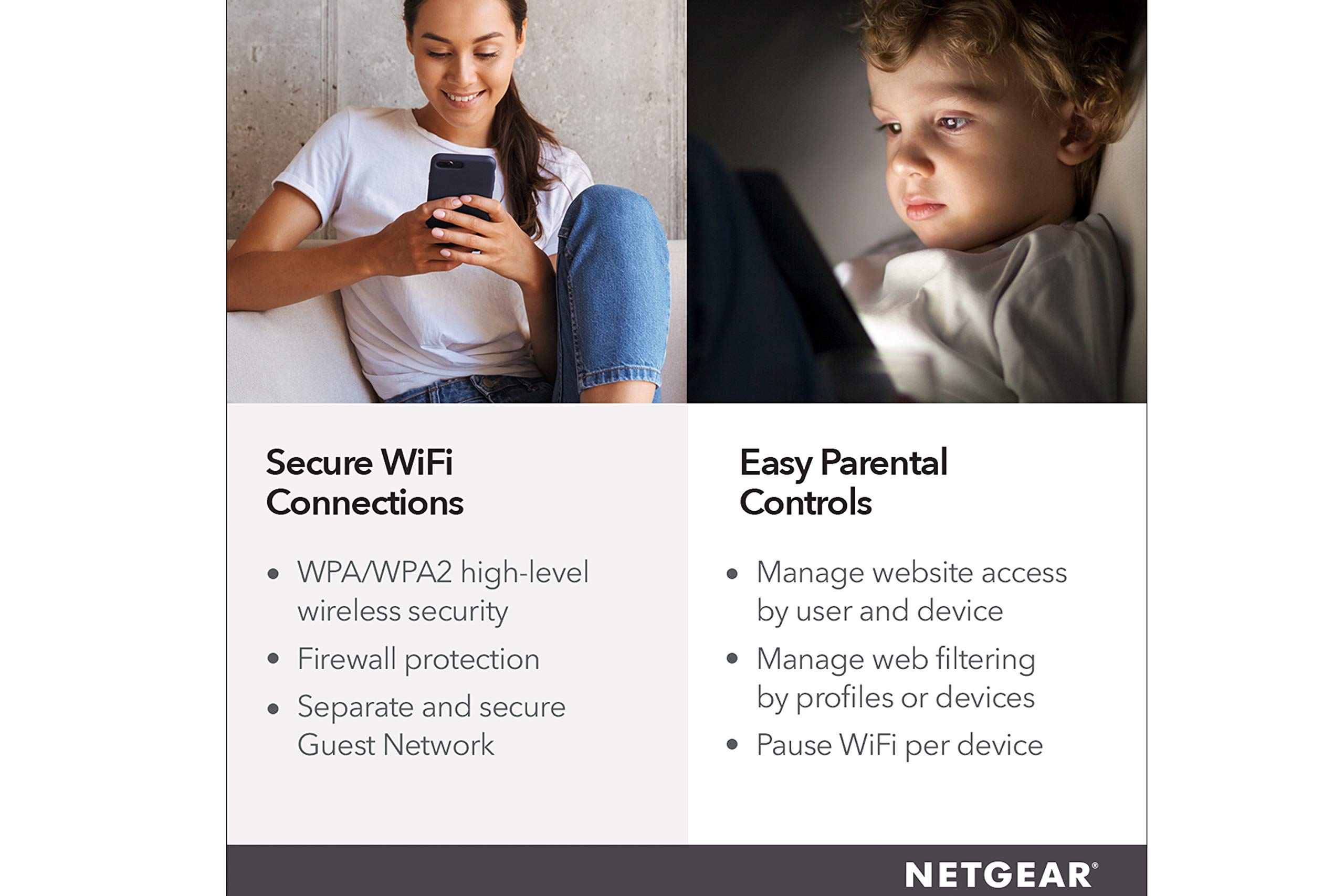 NETGEAR Nighthawk R7350 AC2400 Router: Fast Beamforming Wi-Fi for Gaming, 4K UHD Streaming. 2400Mbps, 2500 Sq Ft, QoS, Dual Core, 2.4 + 5GHz, 5 x GIGABIT + USB 3.0 Port, Smart WiFi Router R7350-NAS