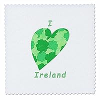 3dRose Heart of Shamrock Collage with I Heart Love Ireland in Shades... - Quilt Squares (qs_355354_10)