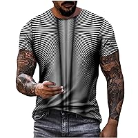 Men's 3D Graphic T-Shirt Casual Funny Creative Short Sleeves Crewneck Tops Zebra Stripe Pullover Tee Y2k Streetwear