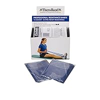 THERABAND Resistance Bands, 5 Foot, 15 Count Professional Latex Elastic Bands For Upper & Lower Body Exercise, Physical Therapy, Pilates, Home Workouts, & Rehab, Extra Heavy Blue, Intermediate Level 2