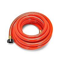 Camco Rhino 25-Ft Clean-Out Camper/RV Black Water Hose | Features a Heavy-Duty PVC Design & Bright Orange Color | Clean-Out Camper Black Water, Grey Water or Tote Tanks | 5/8” Inside Diameter (22990)