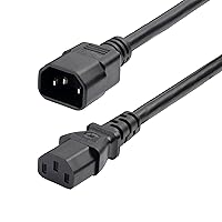 StarTech.com 6ft (1.8m) Power Extension Cord, IEC 60320 C14 to C13 PDU Power Cord, 13A 250V, 16AWG, AC Power Cable for PDU/Power Supply - UL Listed Components (8714-6600-POWER-CORD)