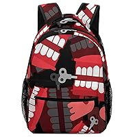 Chatter Teeth Toy Pattern Travel Laptop Backpack Casual Hiking Backpack with Mesh Side Pockets for Business Work