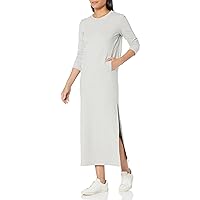 Norma Kamali Women's 3/4 Sleeve Tailored Terry Side Slit Gown