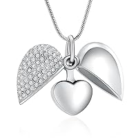 Cremation Jewelry Steel Shining Unique Heart Urn Pet/Human Cremation Pendant Necklace Jewelry for Ashes