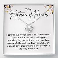 Message Card Jewelry, Handmade Necklace- Personalized Gift Love Knot Necklace, Matron Of Honor Gift, Thank You For Being My Matron Of Honor Jewelry Gift, Matron Of Honor Thank You Gift From Bride