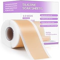 Silicone Scar Sheets - 1.6” x 120” Roll, Medical Grade Scar Tape, Non-Irritating Scar Removal Strips for Surgical Scars, Keloid, C-Section, Tummy Tuck, Burn, Acne