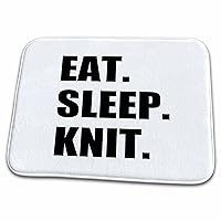 3dRose Eat Sleep Knit - gifts for knitting enthusiast knitters -... - Dish Drying Mats (ddm-180417-1)