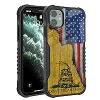 Compatible with iPhone 11 2019 Case for Man Boys, Don't Tread On Me American Us Flag Design Heavy Duty Shockproof Bumper Protective Phone Cover Full Body Sturdy Anti-Scratch Armored Case