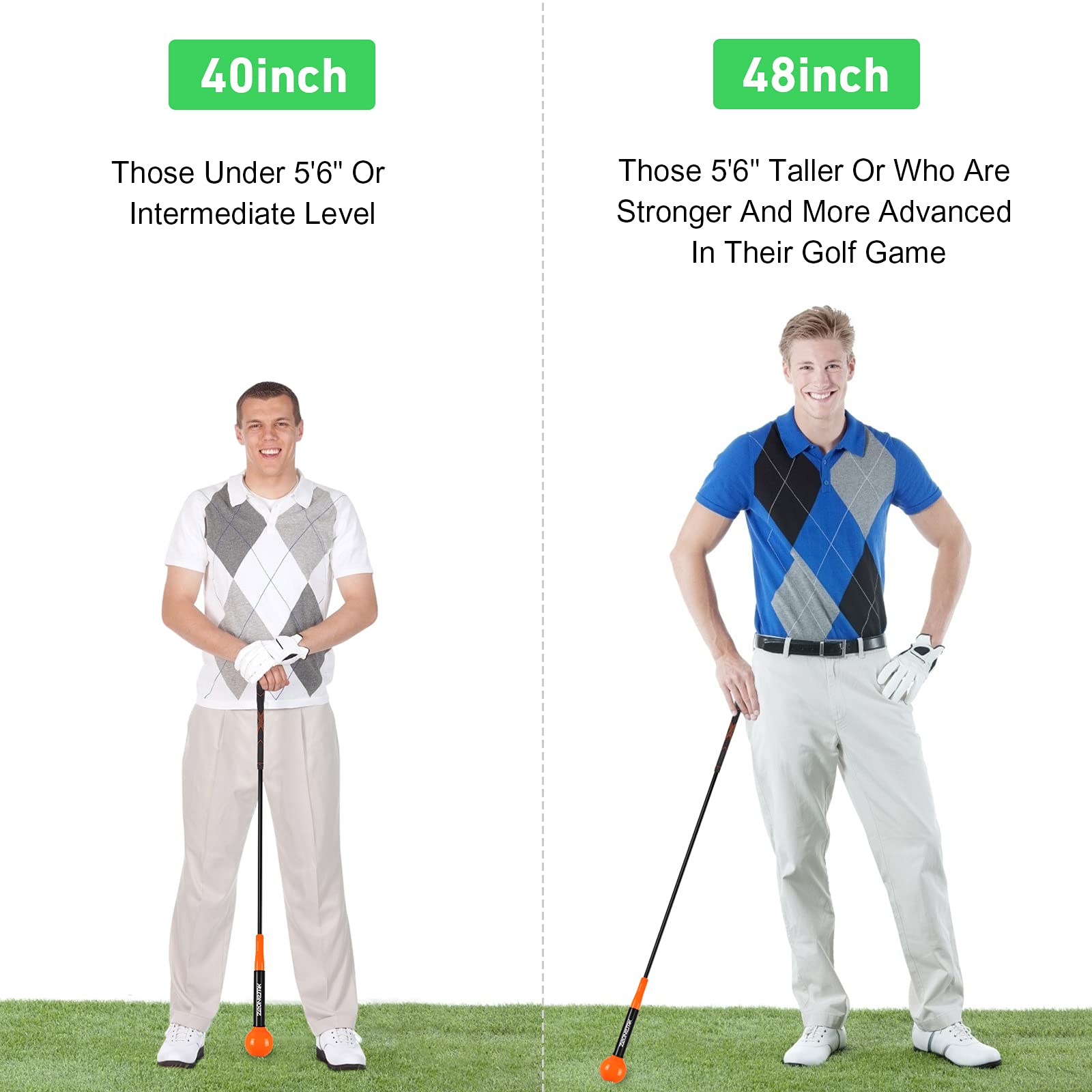 Zeonetak Golf Swing Trainer Aid - Golf Swing Training, Practice Warm-Up Stick for Strength,Rhythm, Flexibility, Tempo, and Balance Suit for Indoor & Outdoor