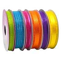 Morex Ribbon 6-Pack Polyester/Nylon Sweet Petite Ribbon, Fiesta, 39-Yd