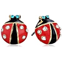 Betsey Johnson Red & Black Ladybug Stud Earrings