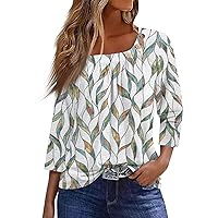 Shirts for Women, Women's T Shirt Tee Print Button 3/4 Sleeve Basic Top Sunflower Short, S, 3XL