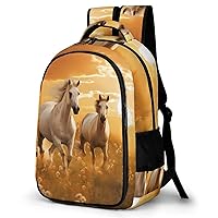 Running Horses Travel Laptop Backpack for Men Women Durable 16.5 Inch Daypack Fashion Work Bag