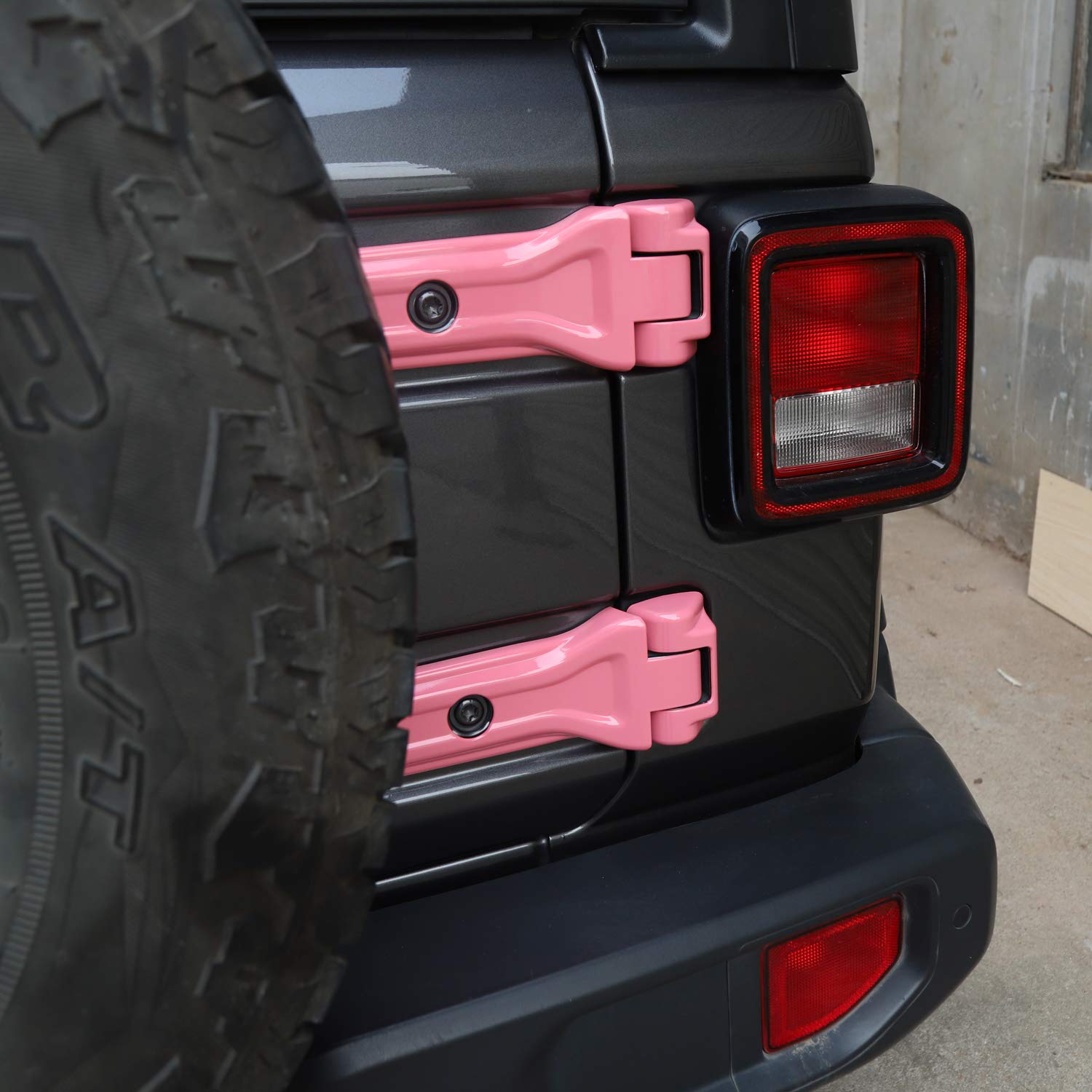 RT-TCZ for Wrangler JL Tailgate Hinge Cover Trim Pink for Jeep Wrangler JL JLU 2018 2019 2020 2021 2022 2023 2024 Sport X Sahara Rubicon Pink Exterior Accessories 2pcs