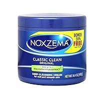 Noxzema Classic Clean Cream Original Deep Cleansing 14.4 Oz (Pack of 2)