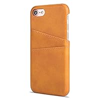 Wallet Card Clip Classic Simple PU Phone Case for iPhone 14 13 12 11 8 7 6 S Pro Plus Max Mini X XS XR SE2 Plus Shell, Cool Soft Cover Bumper(7/8 Plus,Khaki)