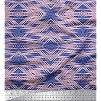 Soimoi Velvet Fabric Stripe & Argyle Check Printed Fabric 1 Yard 58 Inch Wide