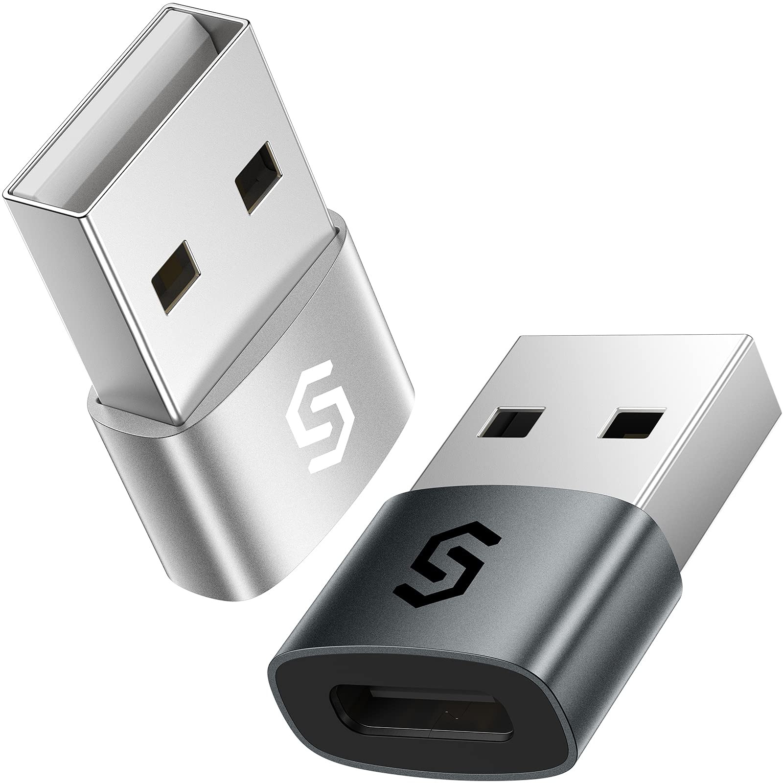 Syncwire USB C Female to USB Male Adapter 2 Pack,Type C to A Converter Adapter Compatible with iPhone 12 11 Pro Max,iPad,Laptops,Samsung Galaxy Note 10 S20 Plus 20 FE Ultra,Google Pixel 5 4 4a 3 2 XL