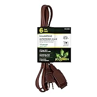 GoGreen Power (GG-24806) 16/2 6’ Household Extension Cord, 3 Outlets, Brown, 6 Ft