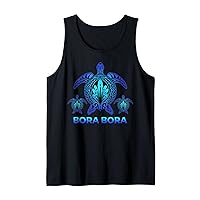 Vintage Bora Bora Ocean Blue Sea Turtle Souvenirs Tank Top