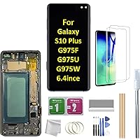 for Galaxy S10 Plus LCD Screen with Frame Replacement for Samsung Galaxy S10 Plus G975f G975u G975w 6.4