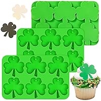 Webake Shamrock Silicone Mold, 6-Caivty Shamrock Mold for Chocolate, Candy, Cupcake Decorations, Resin Handicraft, Ornament, Clover Silicone Molds for St. Patrick Day (Pack of 3)