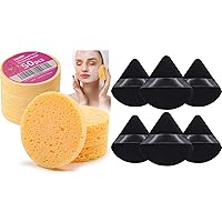Foonbe 50-Count Compressed Facial Sponges & Foonbe Triangle Makeup Sponge for Face Powder