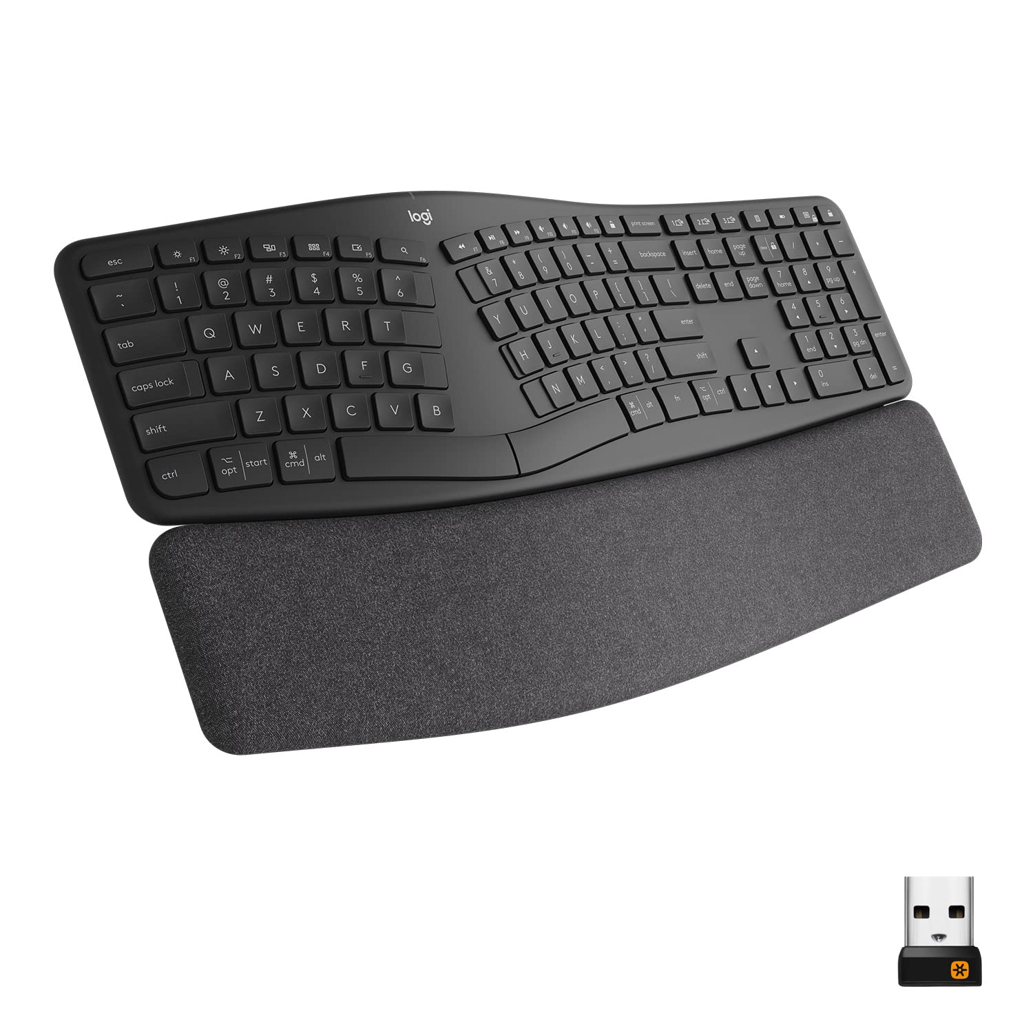 Logitech Ergo K860 Wireless Ergonomic Keyboard & Lift Vertical Ergonomic Mouse, Wireless, Bluetooth or Logi Bolt USB Receiver, Quiet clicks, 4 Buttons - Graphite