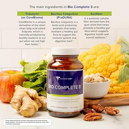 Gundry MD® Bio Complete 3 - Prebiotic, Probiotic, Postbiotic to Support Optimal Gut Health, 30 Day Supply