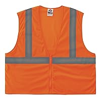 GloWear 8205Z Mesh Hi-Vis Safety Vest - Type R, Class 2 - Zipper, No Pockets