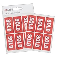 Labels, Shipping, Self Adhesive Stickers, Sold, 25mm x 50mm, 42 Labels, for Home, Office, Family, School, Letters