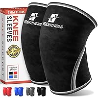 ProFitness Knee Sleeves Weightlifting Men & Women - 7mm Thick Premium Neoprene Weight Lifting Knee Sleeve for Women & Men Ideal for Squats, Powerlifting & Deadlift | Squat Knee Sleeves for Men & Women