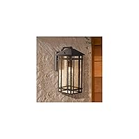 kathy ireland Sierra Craftsman Art Deco Outdoor Wall Light Fixture Rubbed Bronze Brown Steel 16 1/2