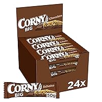 Corny Big Chocolate Cereal Bar with Peanuts and Chocolate, Large Pack 24 x 50 g